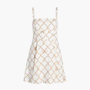Hill House- The Margot Mini Dress- Nautical Trellis Linen
